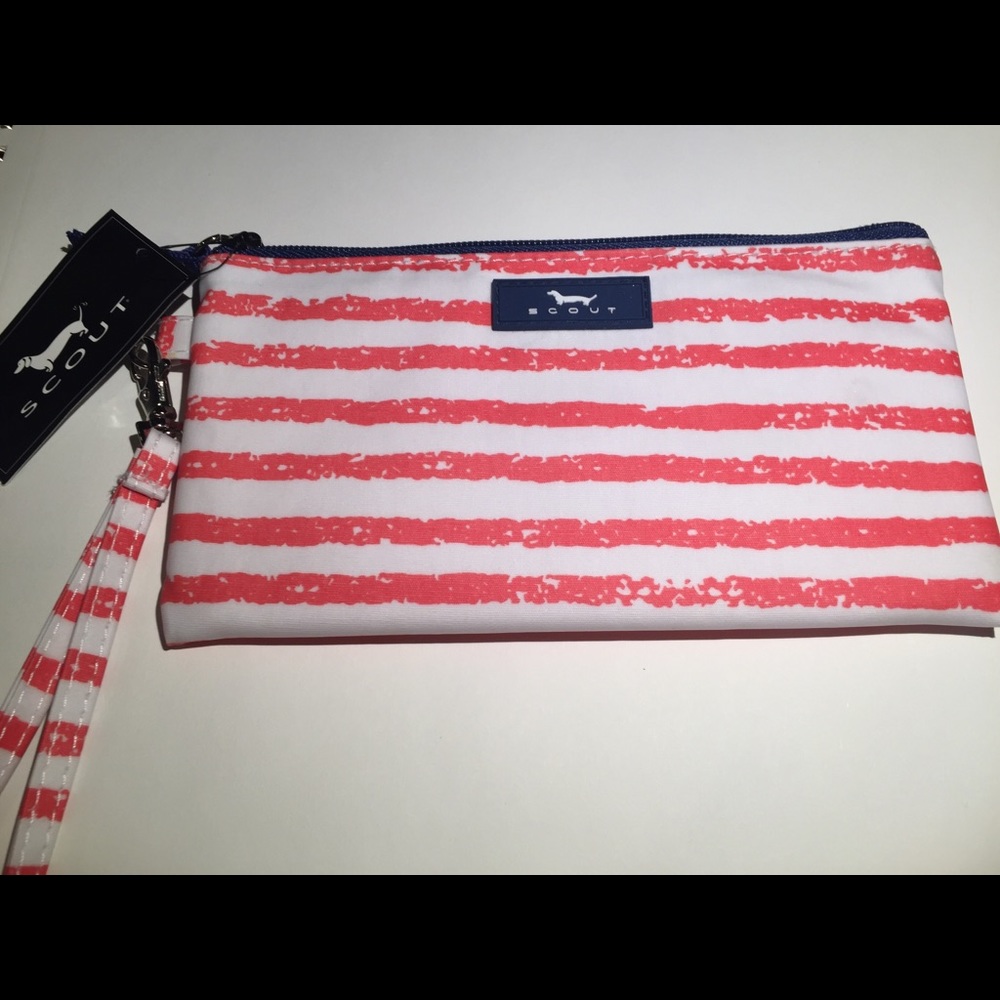Red and White Striped Scout Wristlet